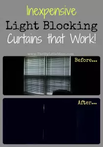 Inexpensive light blocing curtains that work.