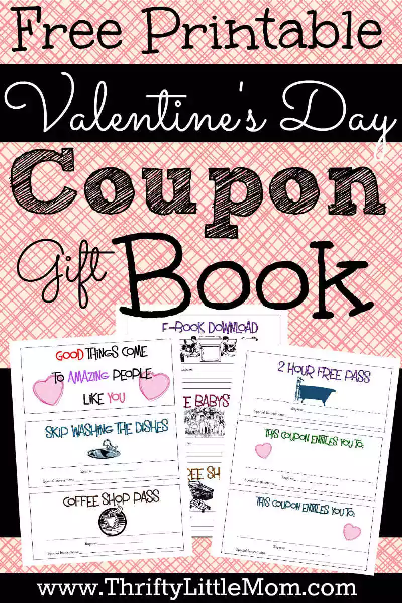 Free Printable Valentine's Day Coupon Booklet. Give your Valentine the gift of more time to herself with this easy to print and easy to make gift coupon booklet.