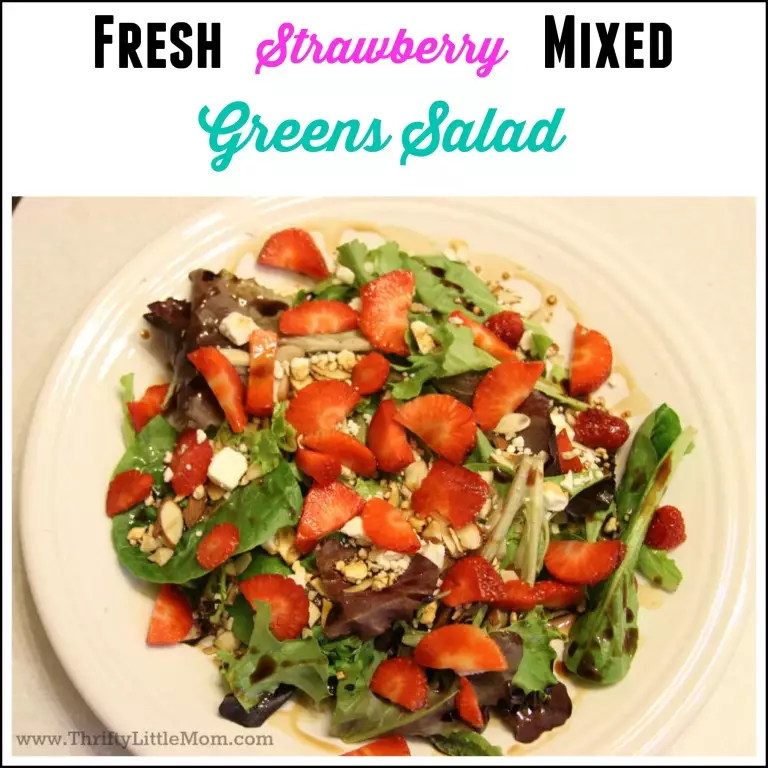 Strawberry Feta Mixed Greens Salad