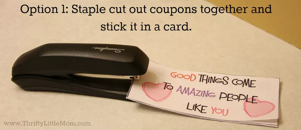 Option 1 Cut Out Printable Mother's Day Coupons and Staple