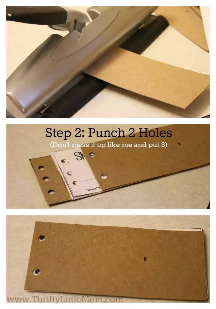 Step 2 Punch Holes in Coupons