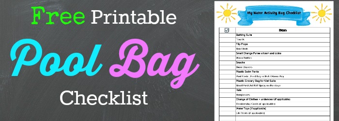 Free Printable Pool Bag Checklist » Thrifty Little Mom