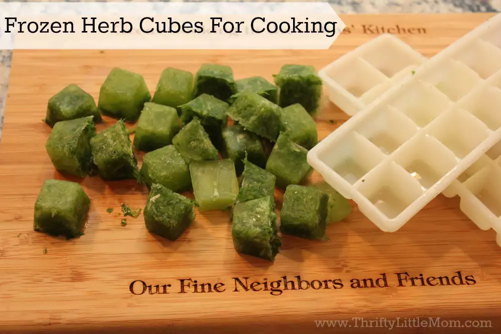 Frozen Herb Cubes for Cooking