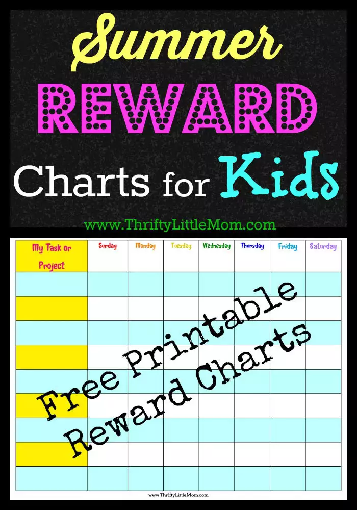 Summer Reward Charts for Kids