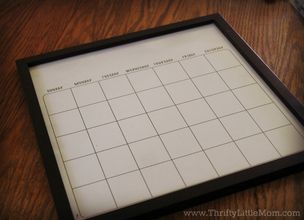 DIY Dry Erase Family Activity Calendar » Thrifty Little Mom