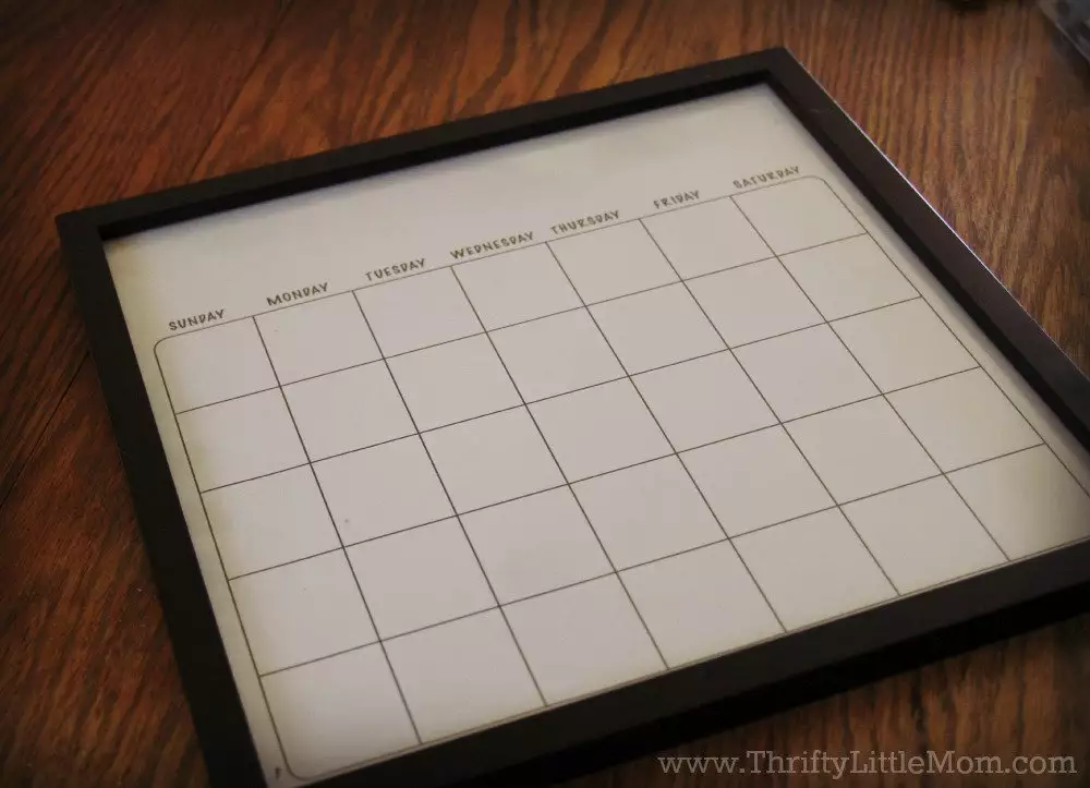 DIY Dry Erase Family Wall Calendar Frame