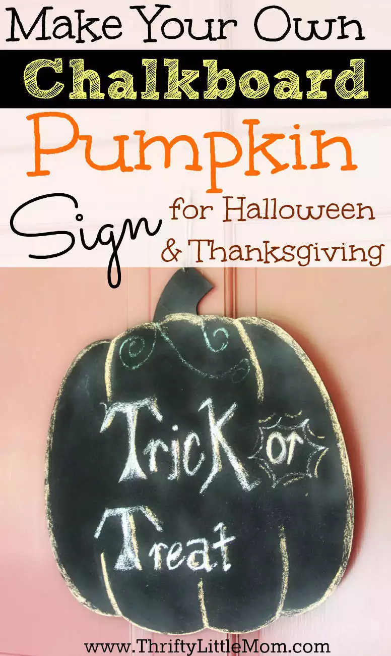 Make Your Own Chalkboard Pumpkin Sign for Halloween and Thanksgiving decor. It's really easy and really inexpensive to create this cute holiday addition!