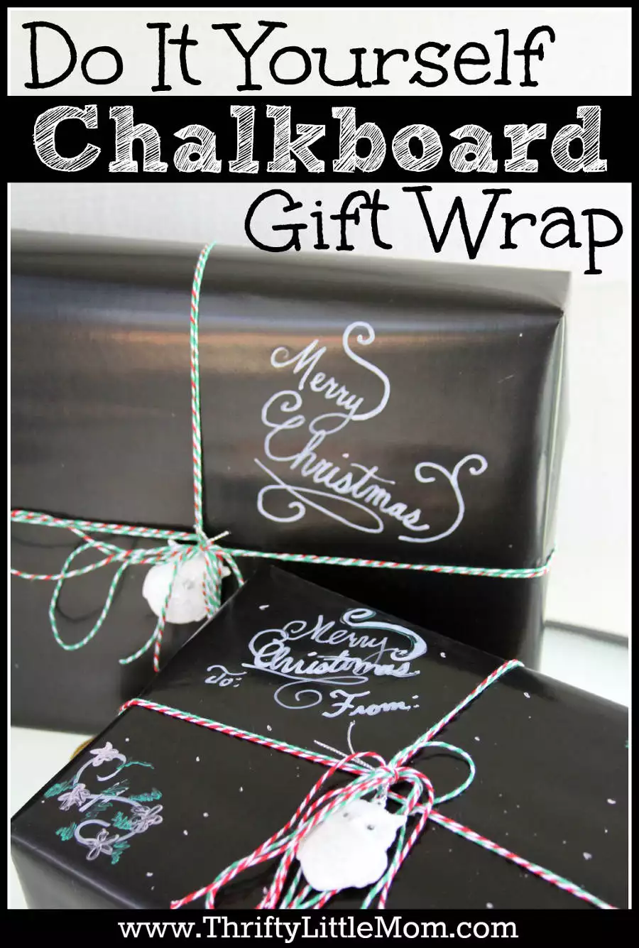 Chalkboard Gift Wrap Tutorial. Step by step instructions for making this really fun, out of the box gift wrap for any event or season. Just change the message on the box.