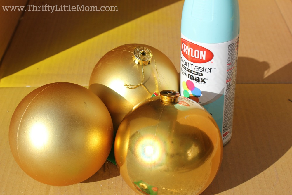 Spray Paint Ornament supplies