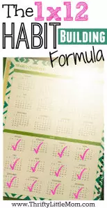 The 1 X 12 Habit Building Formula helps you set small achievable goals that stack month by month to help you create habits that stick!