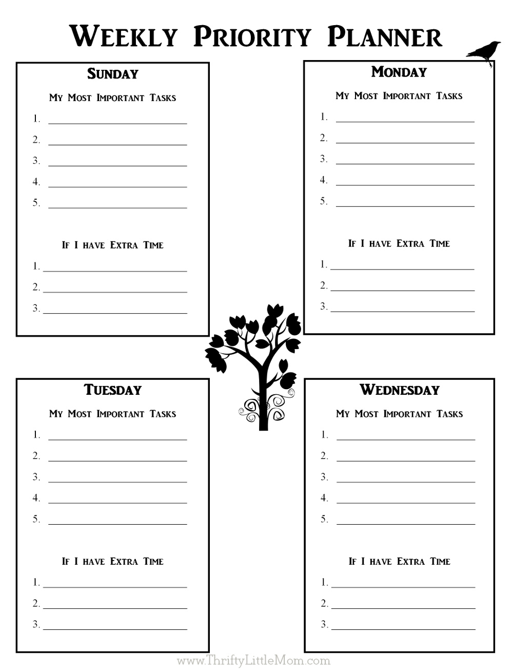 Weekly Priorty Planner Printable
