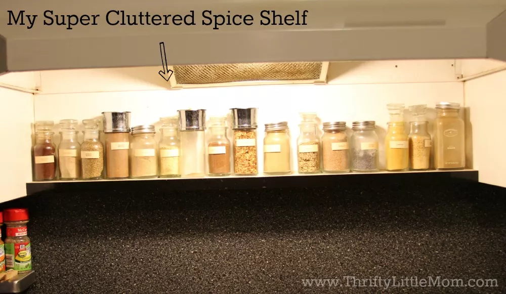 Cluttered Spice Shelf