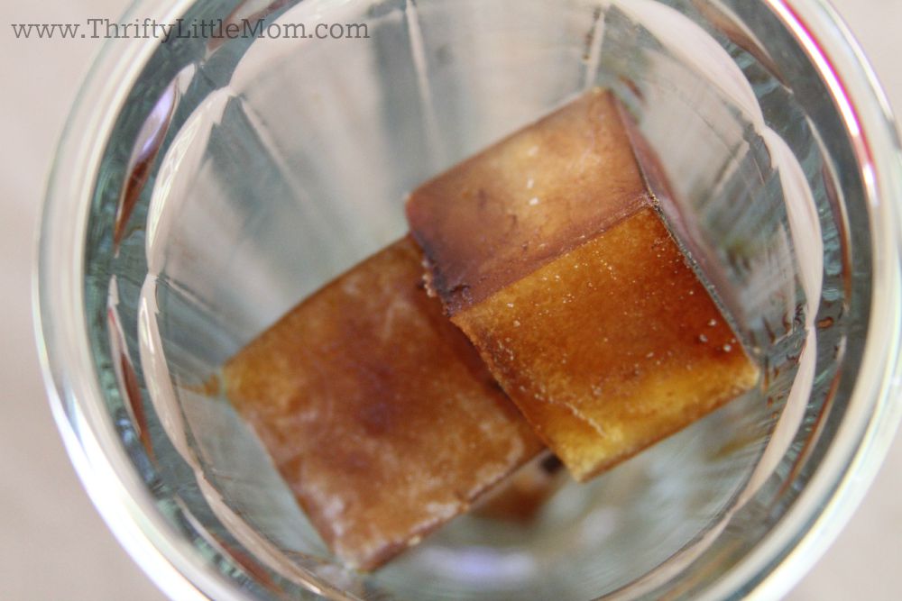 Iced Coffee Cubes in Glass