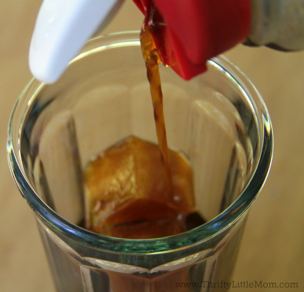 Pour Coffee Over Ice Cubes