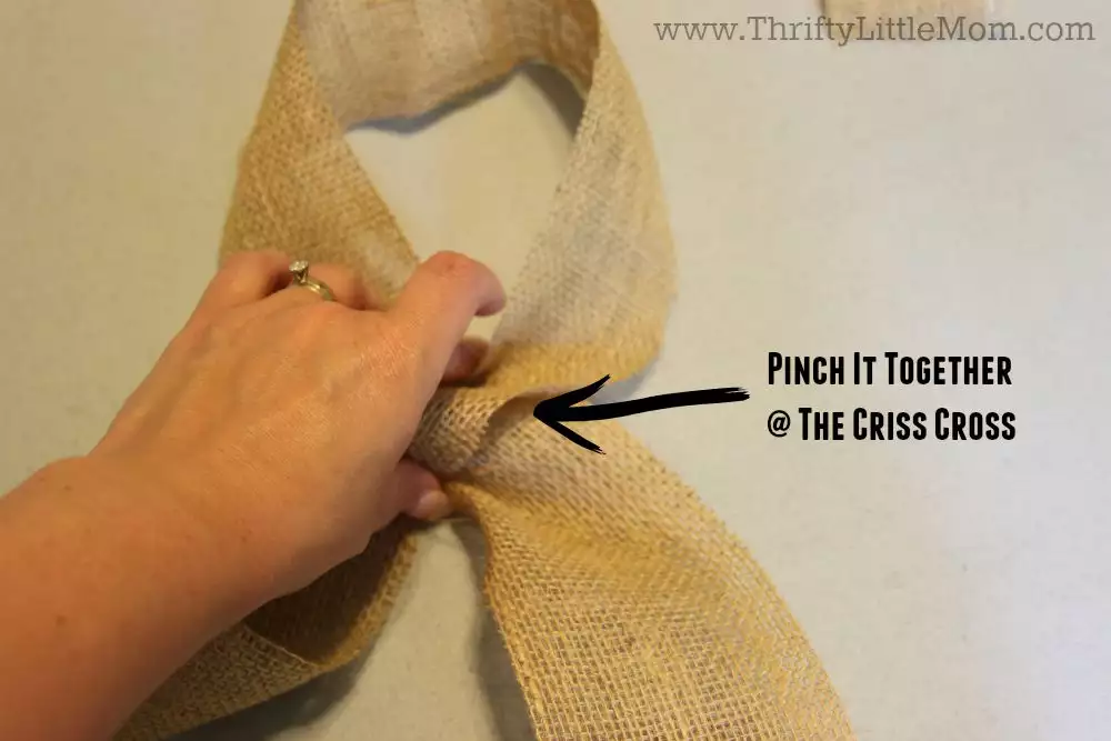 How To Make a Simple Burlap Bow Step 2