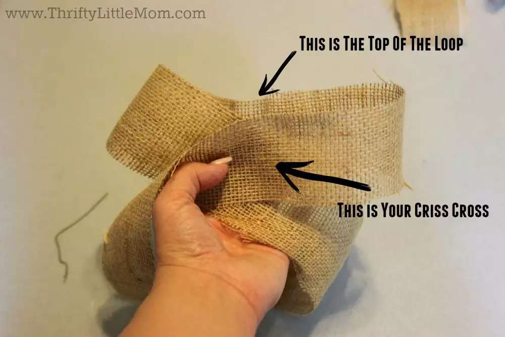 How To Make a Simple Burlap Bow Step 3
