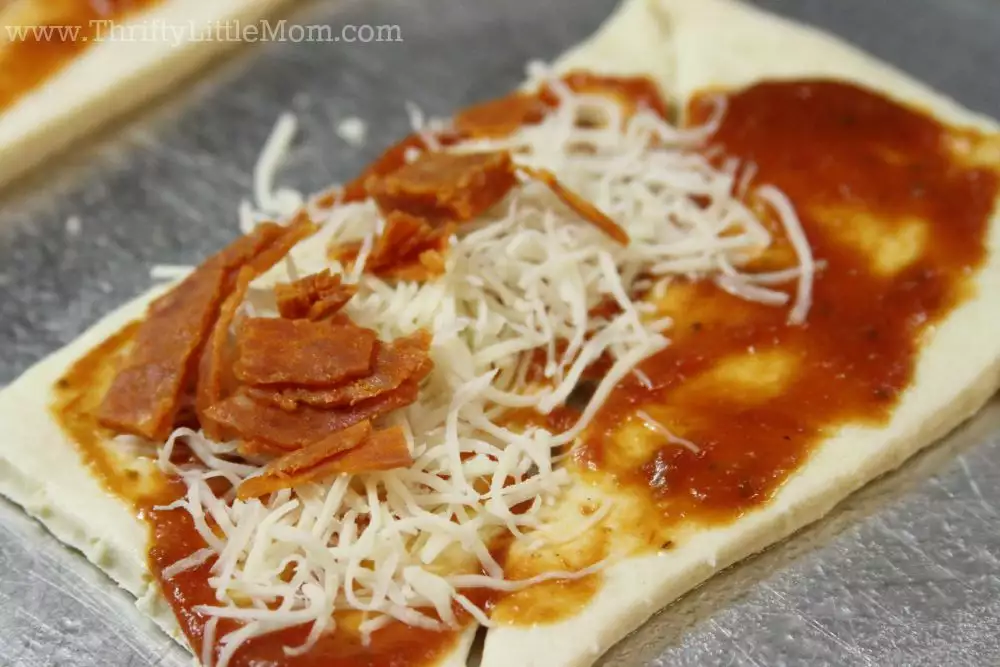 Quick and Easy Homemade Pizza Pocket Pepperoni topping