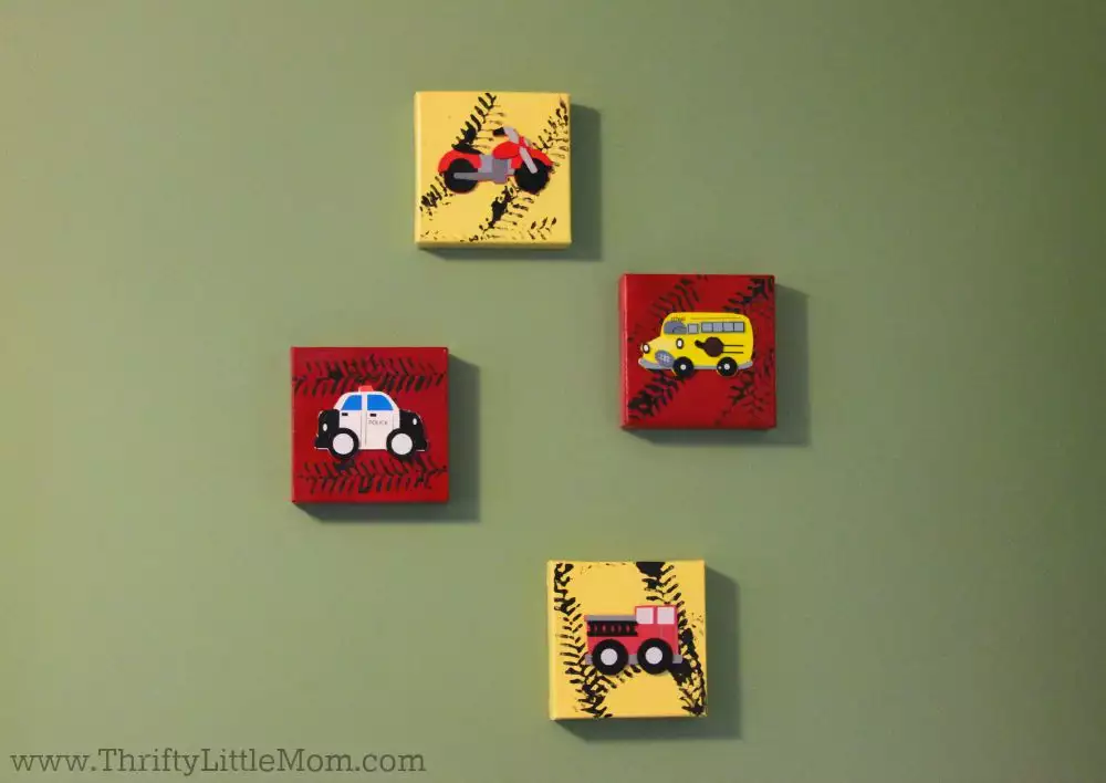 Toddler Room Canvas Art Truck Hangings