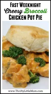 Fast Weeknight Cheesy Broccoli Chicken Pot Pie made using Campbell's Oven Sauces. #ad