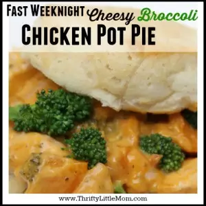Weeknight Cheesy Broccoli Chicken Pot Pie Made Using Campbell's Oven Sauce