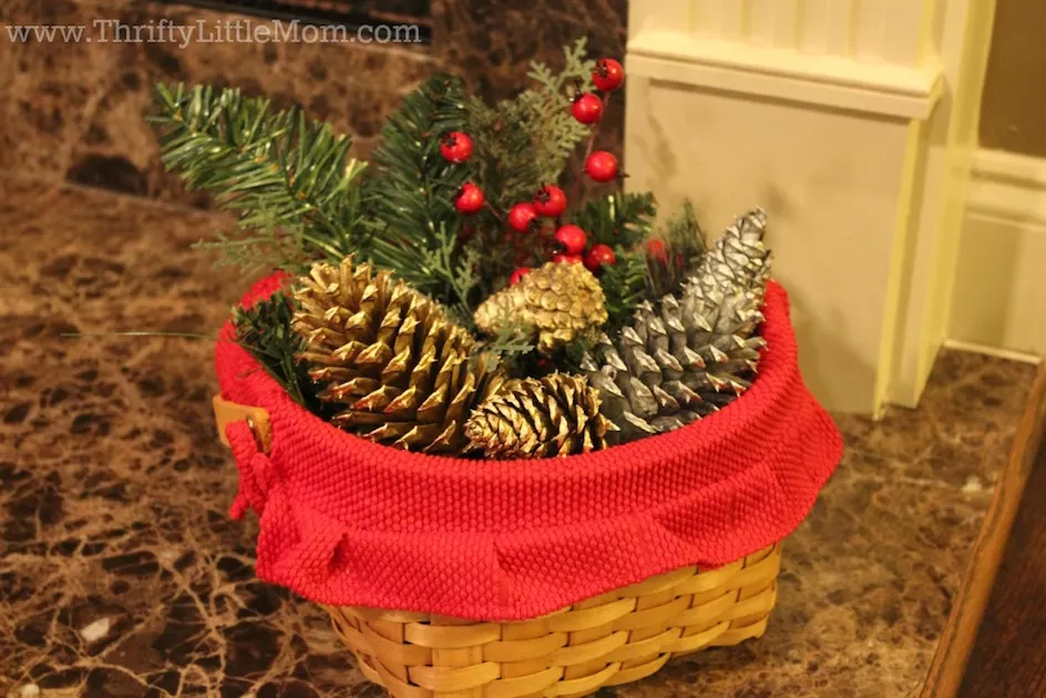 Pine Cone Christmas Basket