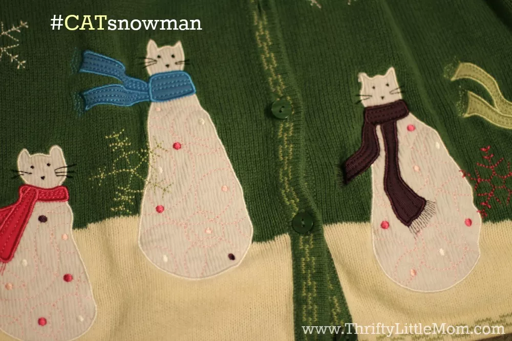 The Cat Snowman Shirt from the thrift store