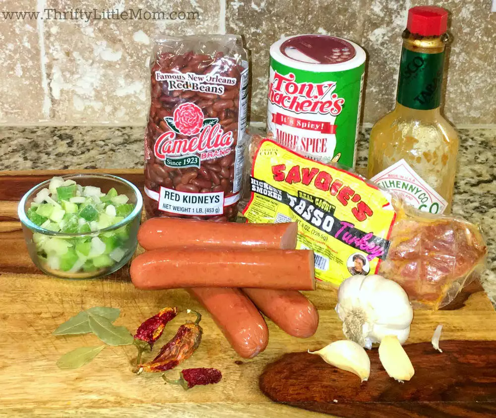 Red Beans and Rice Ingredients
