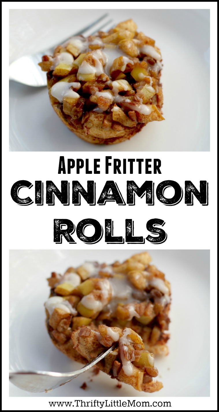 Apple Fritter Cinnamon Rolls » Thrifty Little Mom