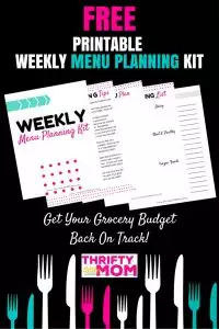 The Free Printable Weekly Menu Planning Kit from Thrifty Little Mom helped get my grocery budget back on track! 