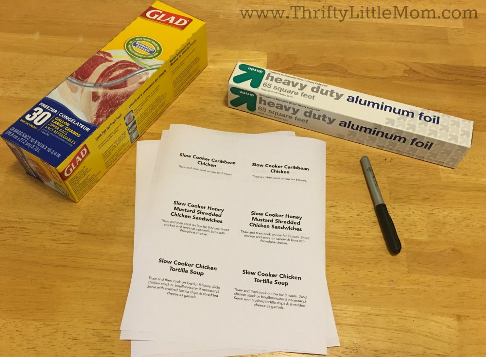 Freezer Meal Cooking Labels
