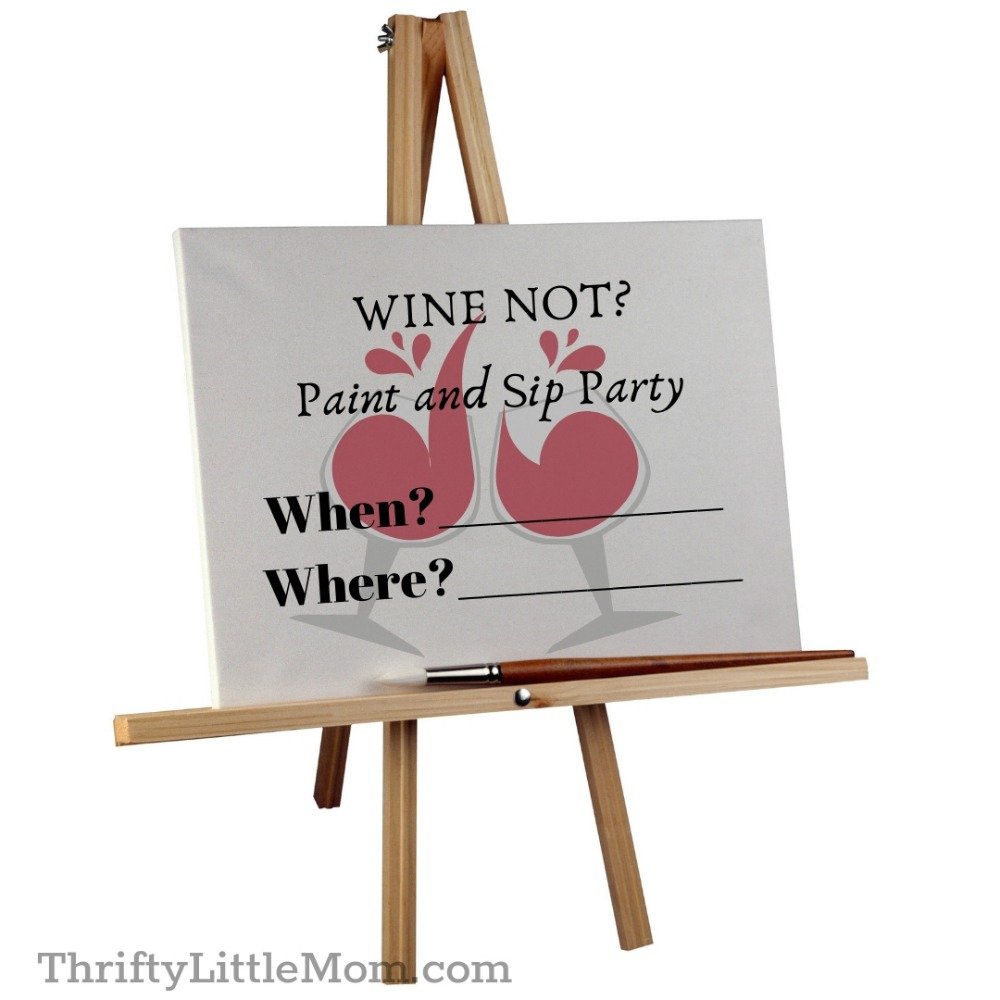 Simple Sip And Paint Party Ideas For A Night IN With Friends   Paint And Sip Party Invitation 