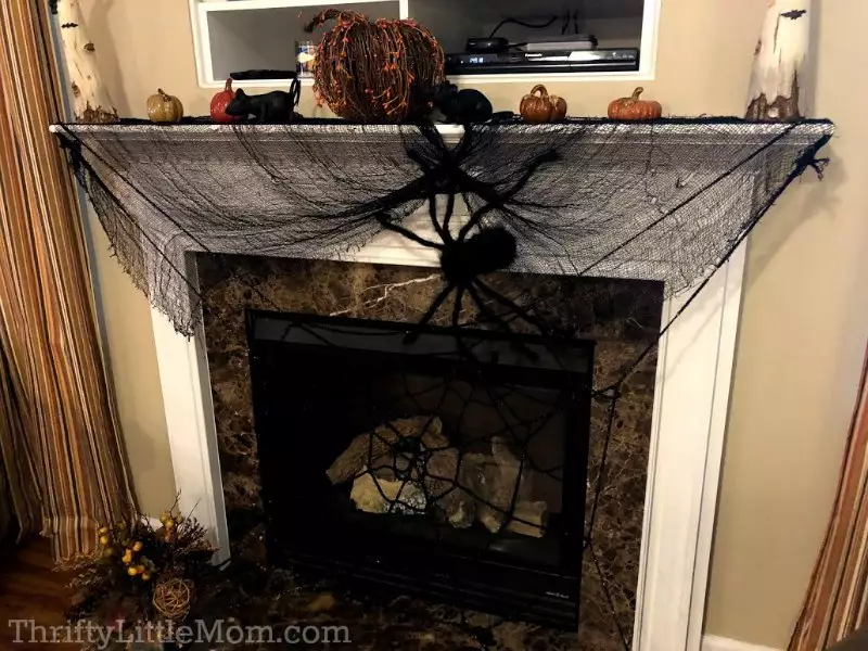 fireplace mantel costume party decorations