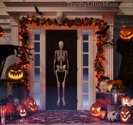 halloween props on front porch