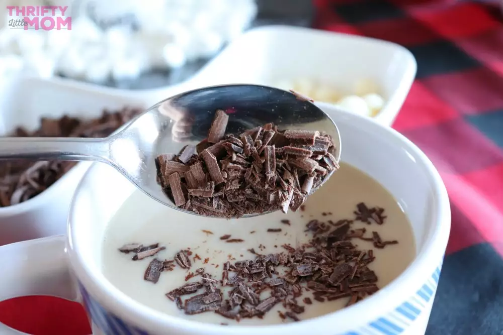 shaved chocolate in hot cocoa