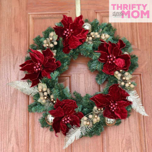 finished poinsettia decor wreath