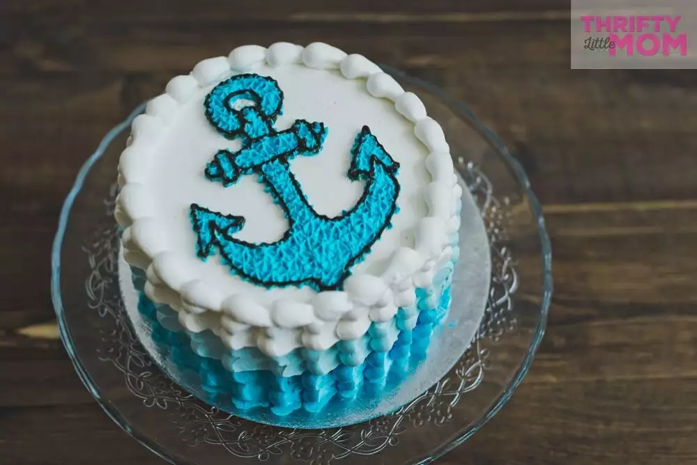 anchor cake for nautical baby shower