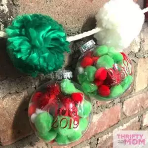 How to Make Personalized Cricut Ornaments with Pom Poms 