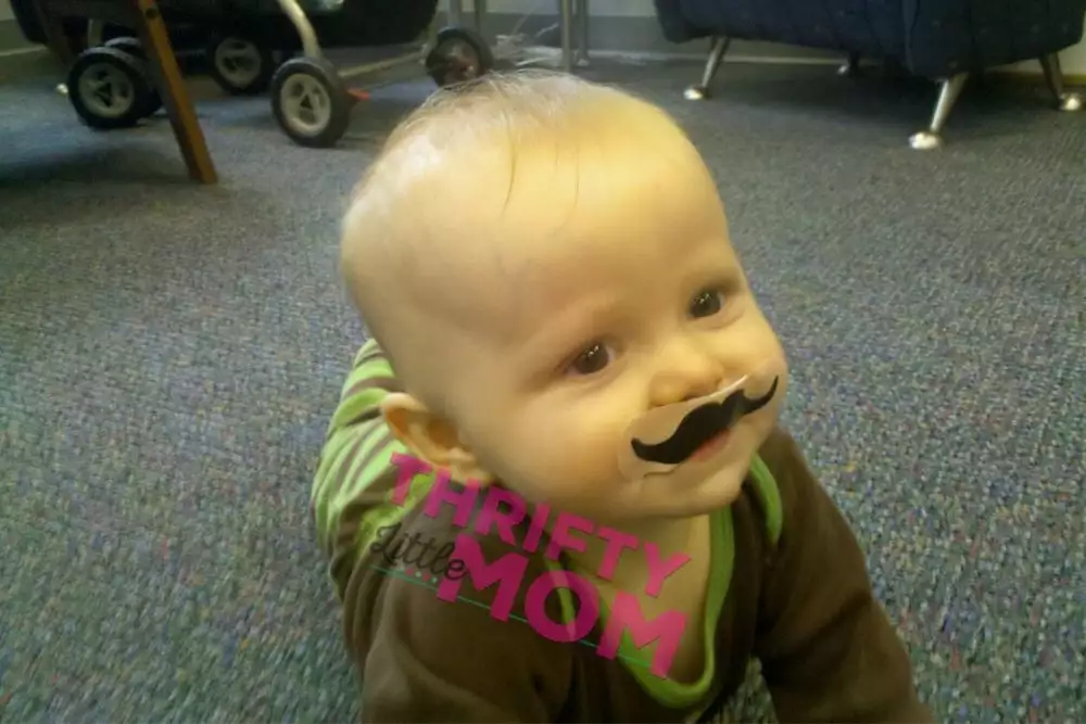 cute baby little man with mustache