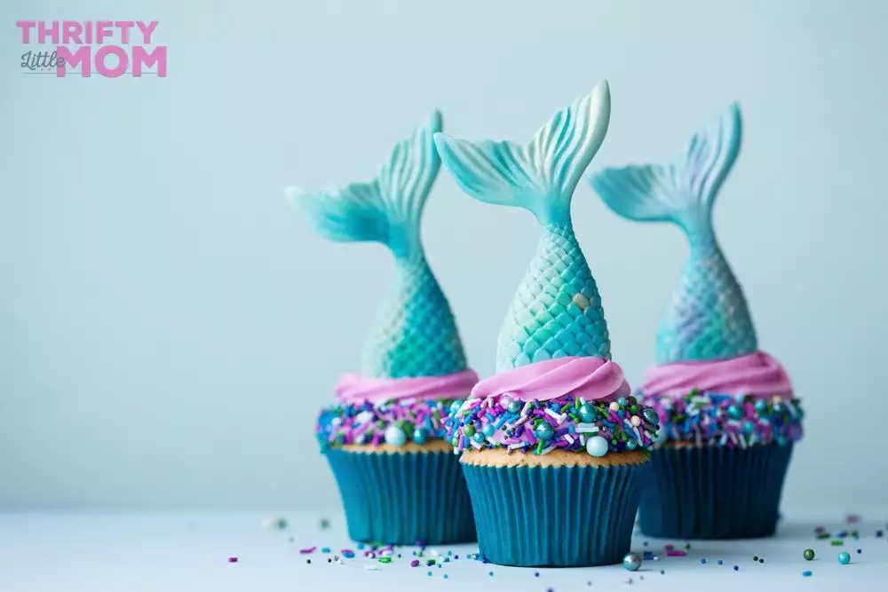 mermaid themed cupcakes for baby shower