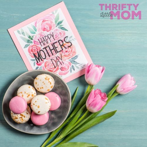 macrons and flowers make a great mother's day gift idea