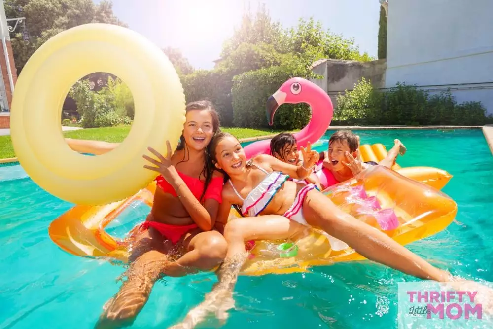 kids having fun in a pool for 10 year old birthday party ideas