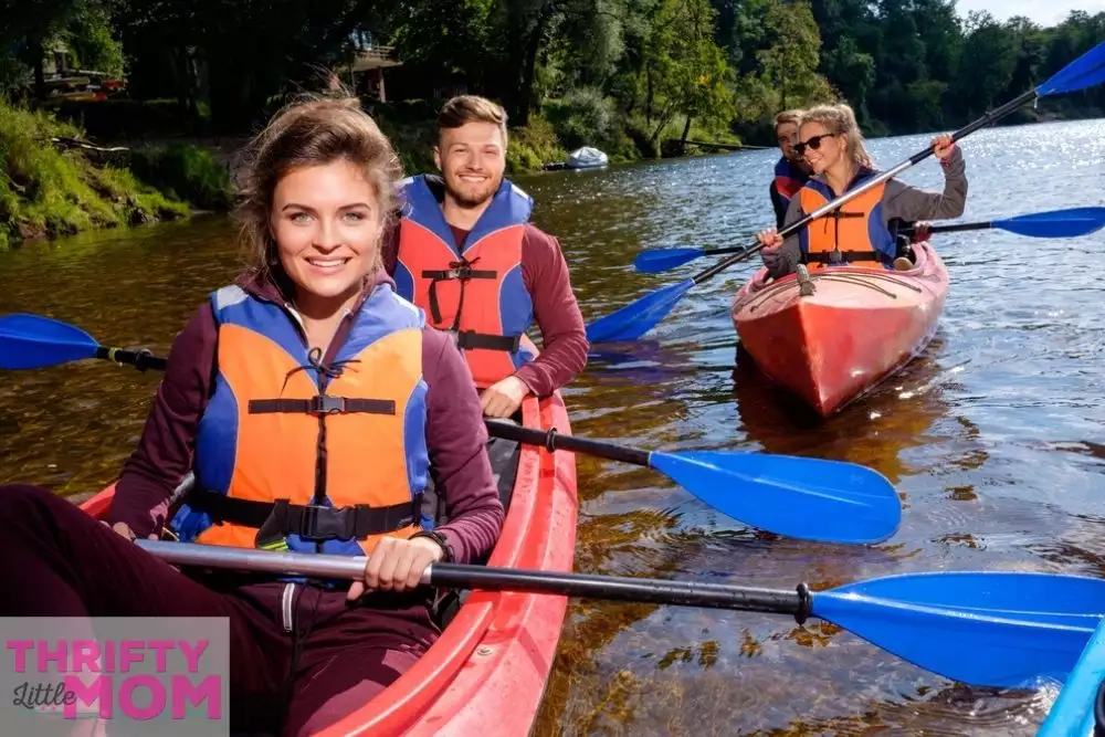 canoeing with friends is a fun 11 year old boy birthday party idea