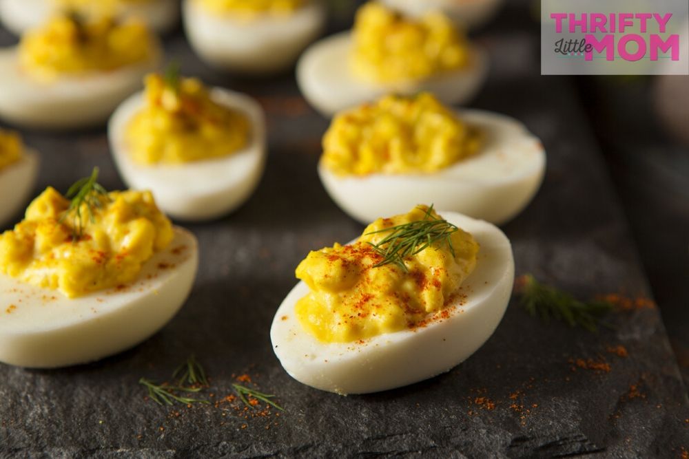 everybody loves deviled eggs at a disco party
