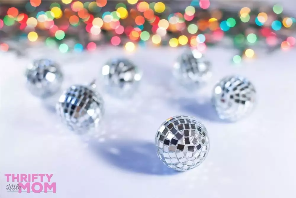 mini disco balls are fun decorations at a disco party