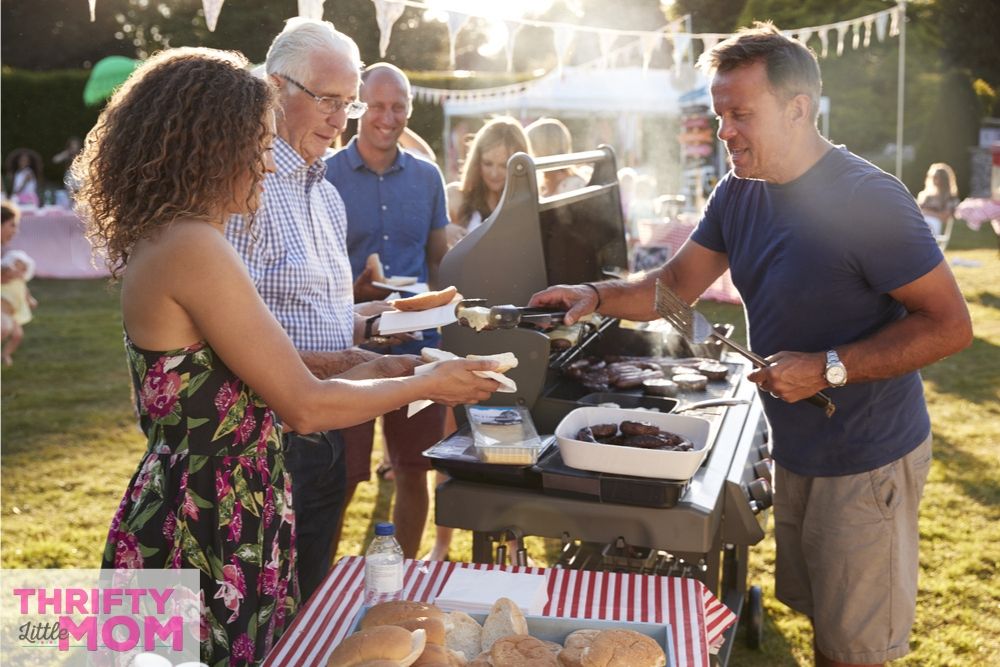 barbecue with friends is a good retirement party theme