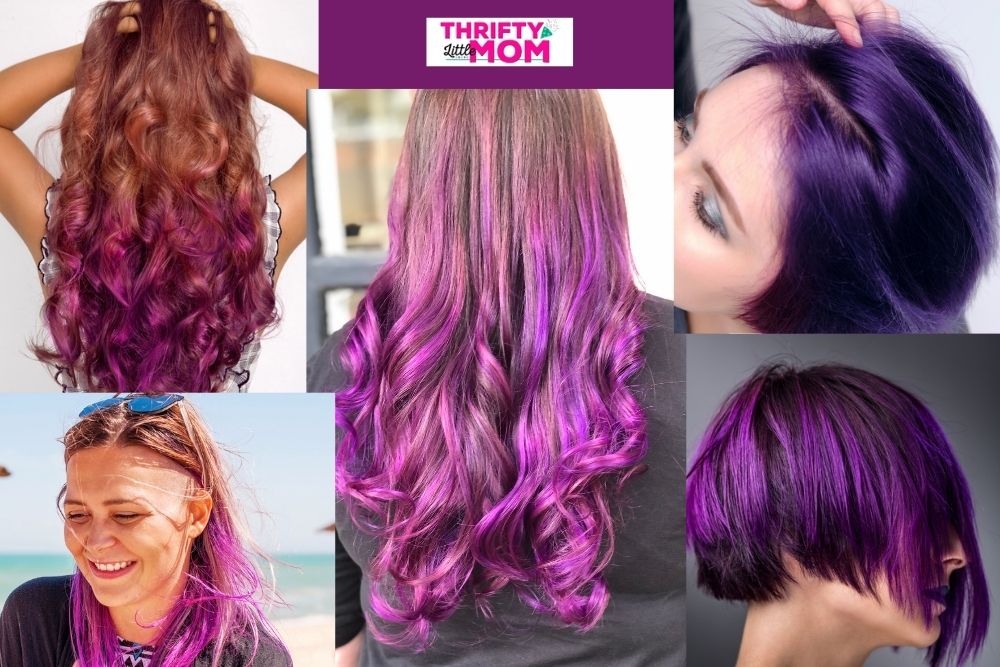 lilac hair tips on brown hair